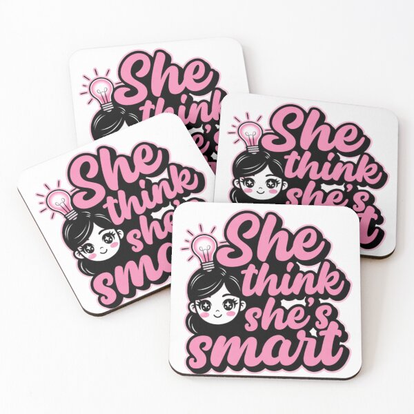 Item preview, She Think She's Smart T-Shirt | Funny Girl Power Pink Cartoon Lightbulb Design | Sassy Smart Girl Tee designed and sold by Clintora.