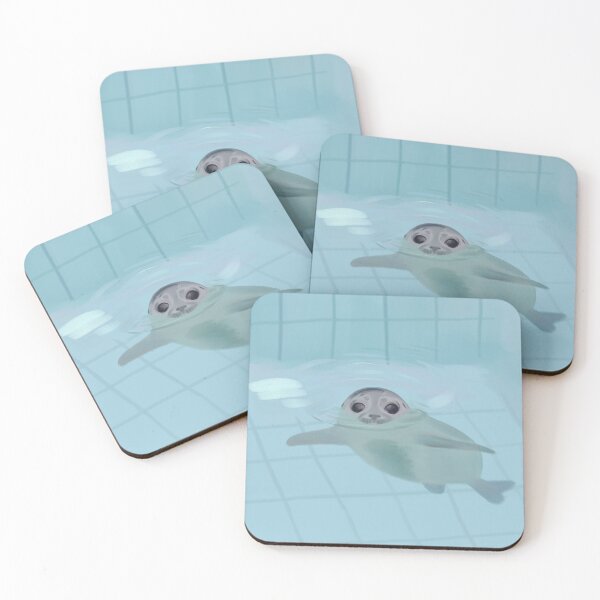 Item preview, Curious Baby Seal in Water digital painting  designed and sold by Pourlachance.
