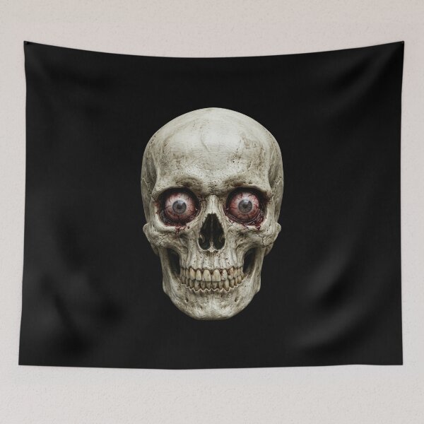 Item preview, Creepy Skull with Popping Zombie Eyes, Dark Witchcraft Horror Art Design designed and sold by Cauldron Crafts.