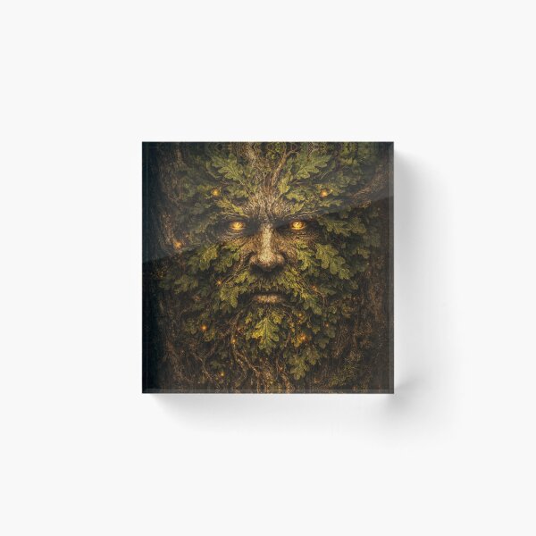 Item preview, The Green Man Awakens – Ancient Forest Guardian Art designed and sold by MythicPortals.