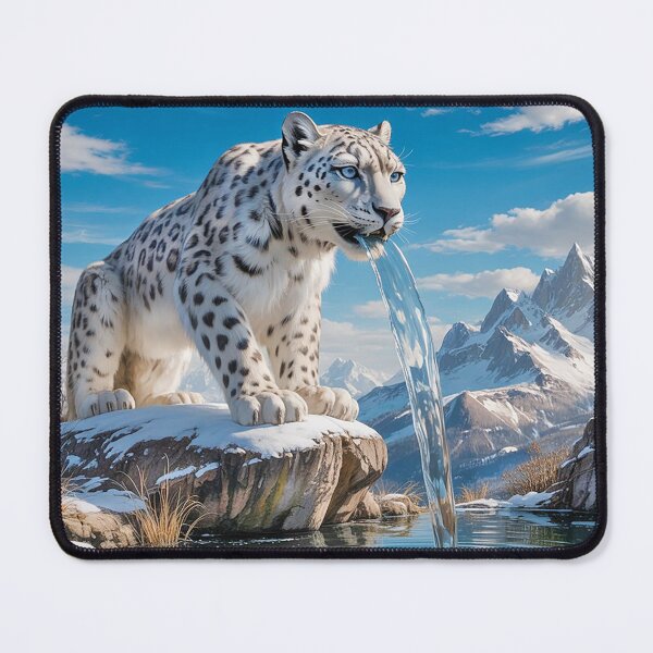 Item preview, Aquarius Snow Leopard Zodiac Astrology Poster designed and sold by candiscamera.