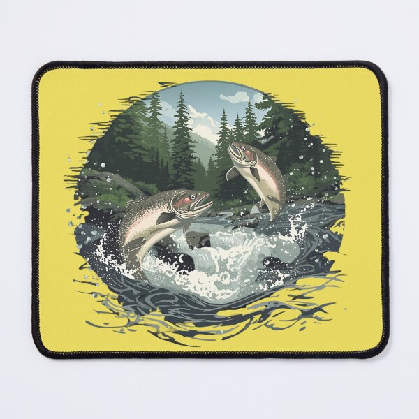 Item preview, Salmon Fishing in the Wild – River Angler Outdoor Adventure Design designed and sold by Chroma Dreams .