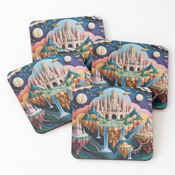 Item preview, The mystical citadel of the floating celestial islands designed and sold by Paper Wonderland.
