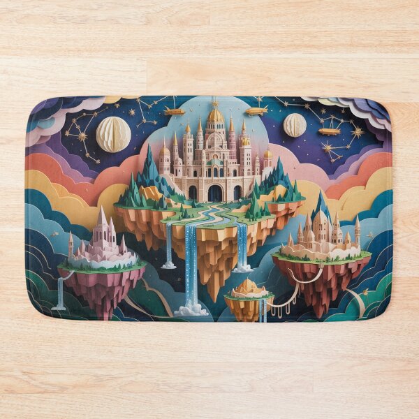 Item preview, The mystical citadel of the floating celestial islands designed and sold by Paper Wonderland.