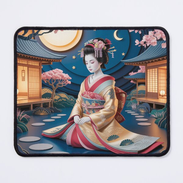 Item preview, Geisha in the evening teahouse garden designed and sold by Paper Wonderland.