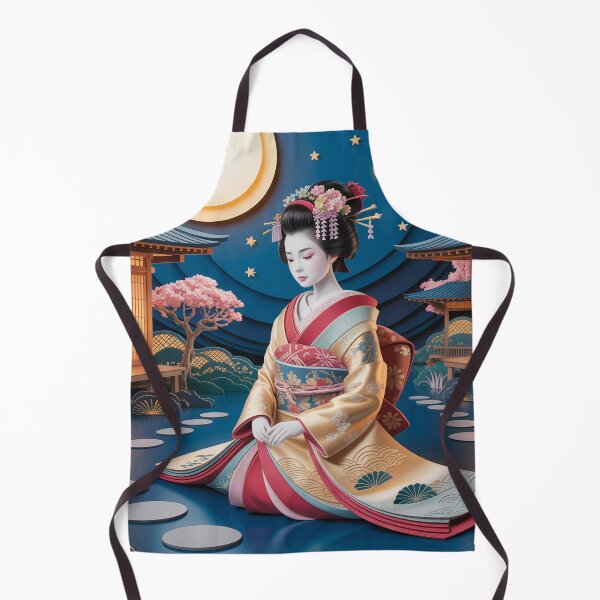 Item preview, Geisha in the evening teahouse garden designed and sold by Paper Wonderland.