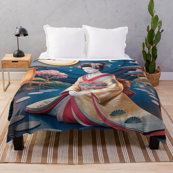 Item preview, Geisha in the evening teahouse garden designed and sold by Paper Wonderland.