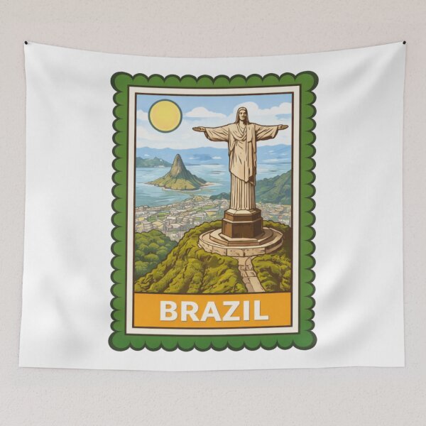 Item preview, Brazil Christ the Redeemer Travel Stamp Sticker Magnet designed and sold by CLOUTKULT.