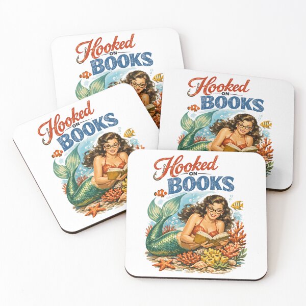 Item preview, Retro Mermaid: Hooked on Books Pin-up Design designed and sold by Pineapple-Tree.
