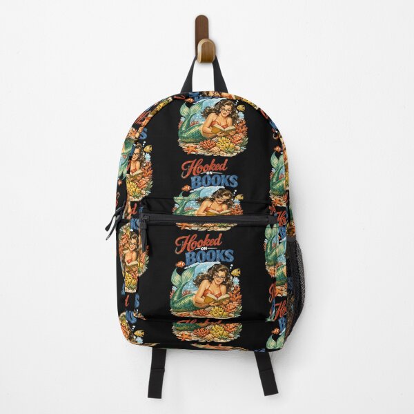 Artikelvorschau, Retro Meerjungfrau: Hooked on Books Pin-up Design entworfen und verkauft von Pineapple-Tree.