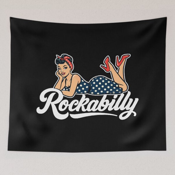 Item preview, Rockabilly Pin-Up: Vintage woman in a petticoat dress designed and sold by Pineapple-Tree.