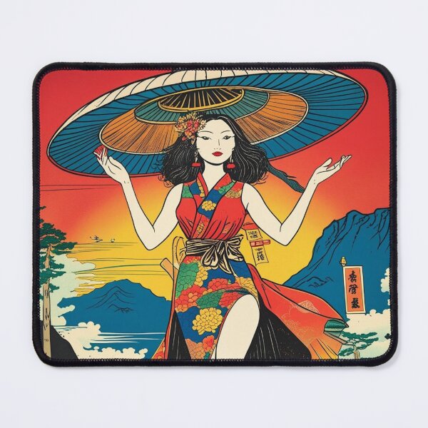 Item preview, Ukiyo-e Giant Alien Femme Fatale Invades Earth designed and sold by Vandy Fullam.
