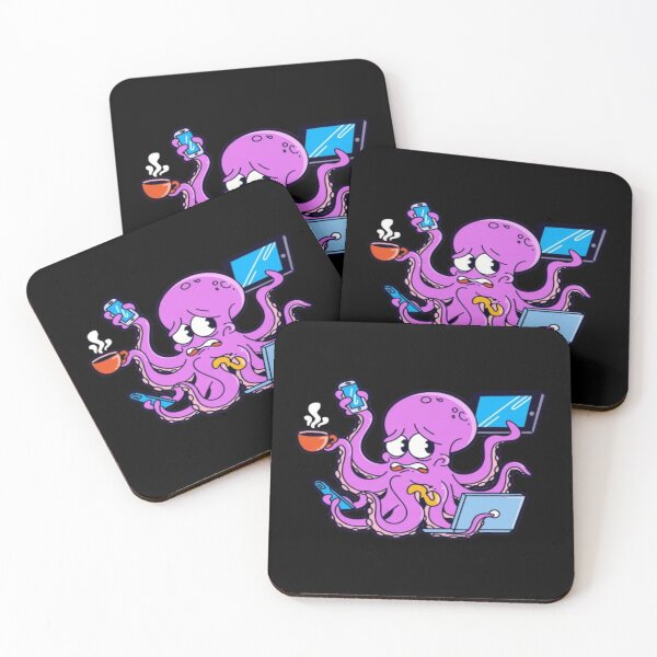 Item preview, Cute Octopus Working on Laptop Kawaii designed and sold by DailySparks.
