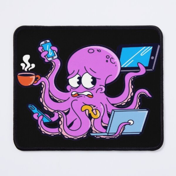 Item preview, Cute Octopus Working on Laptop Kawaii designed and sold by DailySparks.