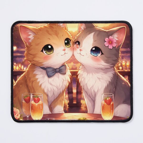 Item preview, Adorable Cat Couple Date Night- Kawaii Love Illustration designed and sold by digitalbob60.