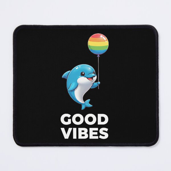Item preview, Good Vibes Kawaii Dolphin Art designed and sold by Teeny Quities.