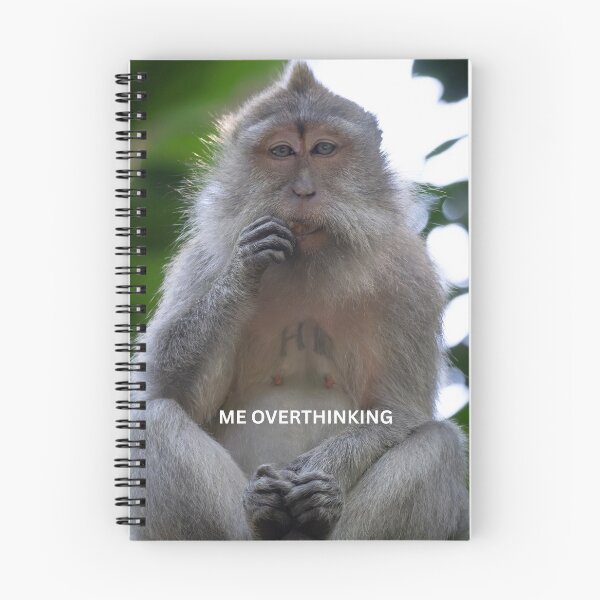 Item preview, Me Overthinking Monkey Meme Funny Anxious Thinker Sticker Relatable Humor Gift designed and sold by WildFrameNature.