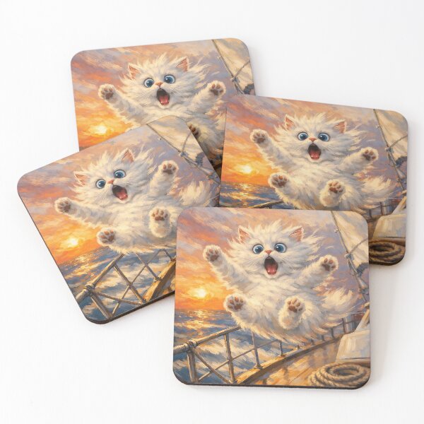 Item preview, Flying Titanic Cat Dramatic Jump designed and sold by CataosMeow.