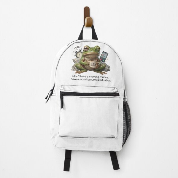 Item preview, Morning Survival Situation - Funny Tired Coffee Frog Meme designed and sold by Arts Paradise.