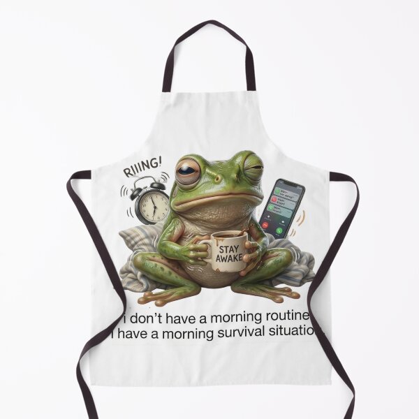 Item preview, Morning Survival Situation - Funny Tired Coffee Frog Meme designed and sold by Arts Paradise.