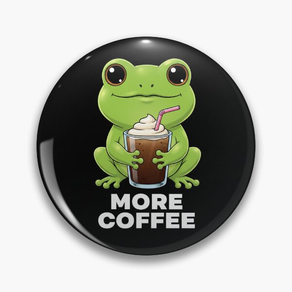 Item preview, More Coffee Kawaii Frog Illustration designed and sold by Teeny Quities.