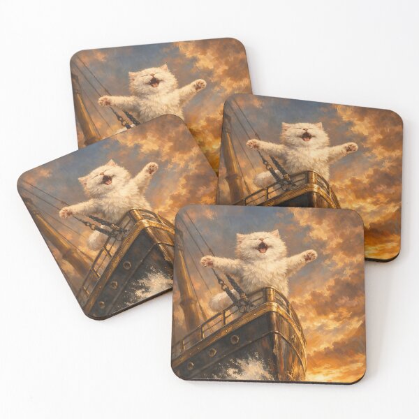 Item preview, Golden Sunset Titanic Cat Freedom Scene designed and sold by CataosMeow.