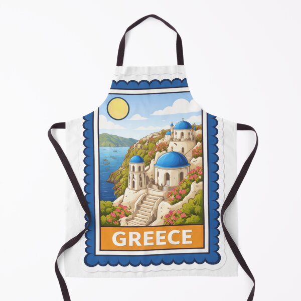 Item preview, Greece Santorini Blue Domes Travel Stamp Sticker Magnet designed and sold by CLOUTKULT.