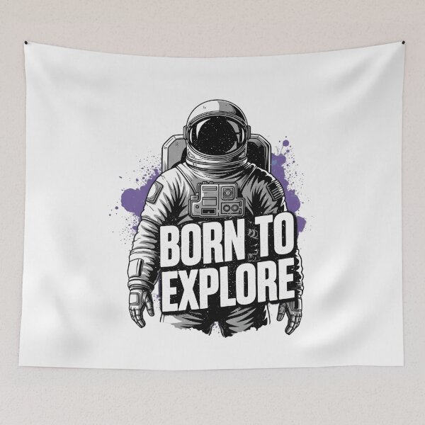 Item preview, Born to Explore Astronaut Purple Nebula Art designed and sold by Ossvio.