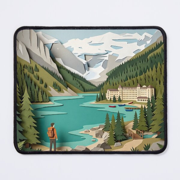 Item preview, Lake Louise Banff Canada Paper Craft Collage Diorama designed and sold by TackyTime.
