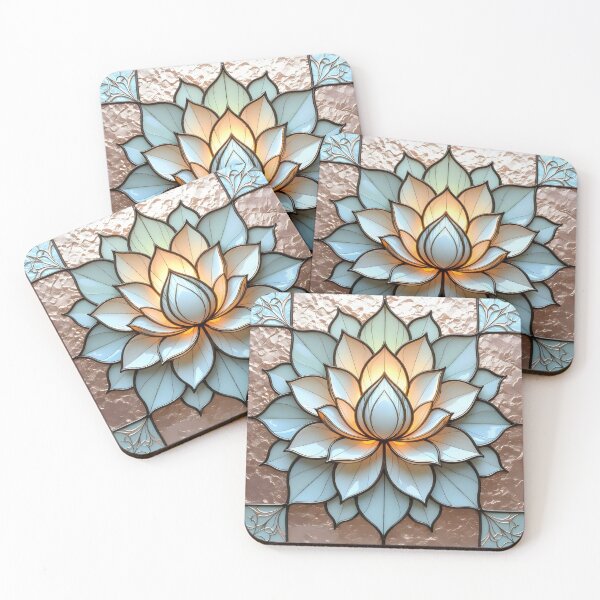 Item preview, Lotus Stained Glass designed and sold by Shelley Loewnau-Jones Studio.