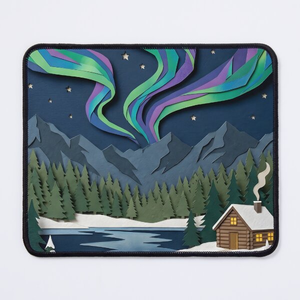 Item preview, Canadian Wilderness Northern Lights Paper Craft Collage Diorama designed and sold by TackyTime.