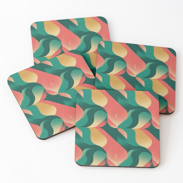 Item preview, Abstract Fluid Seamless Pattern – Teal Coral & Gold Gradient designed and sold by Midnight Veil Designs.