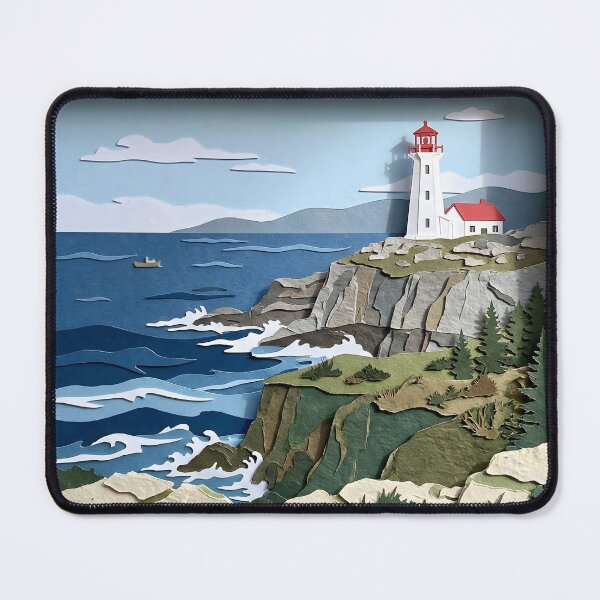 Item preview, Nova Scotia Lighthouse Canada Paper Craft Collage Diorama designed and sold by TackyTime.