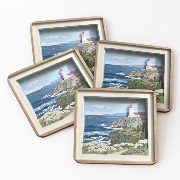 Item preview, Nova Scotia Lighthouse Canada Paper Craft Collage Diorama designed and sold by TackyTime.