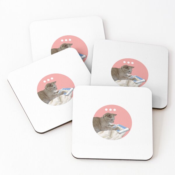 Item preview, "An adorable cat playing with a smartphone."- Sticker art designed and sold by Lunar1111.