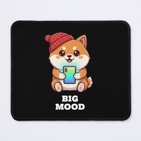 Item preview, Big Mood Kawaii Dog Phone Art designed and sold by Teeny Quities.