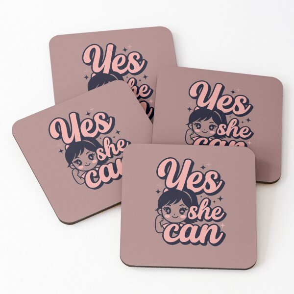 Item preview, Yes She Can T-Shirt | Girl Power Empowerment Pink Cartoon Sparkle Design | She Can Do It Tee designed and sold by Clintora.