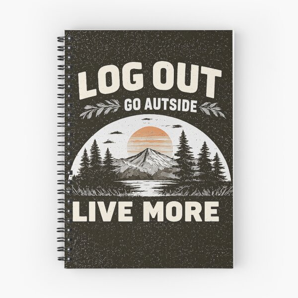 Item preview, log out and live, digital detox, unplug, nature, motivational quote designed and sold by Raxid2022.