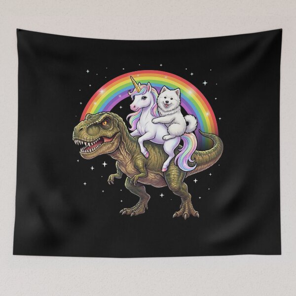 Item preview, Rainbow Samoyed Unicorn T Rex Dinosaur Dog Lover designed and sold by DoodleTortle.