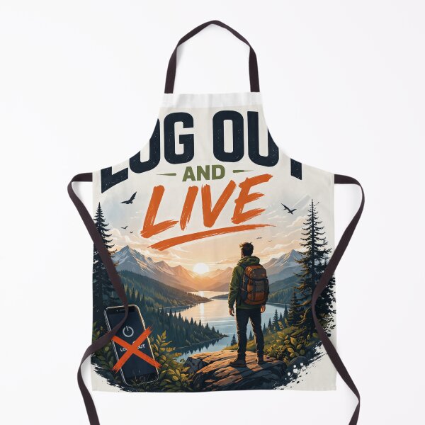 Item preview, Log out and live, digital detox, unplug, nature, motivational quote designed and sold by Raxid2022.