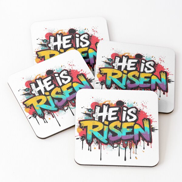 Item preview, He Is Risen Colorful Christian Easter Graffiti designed and sold by Oddly Blessed.
