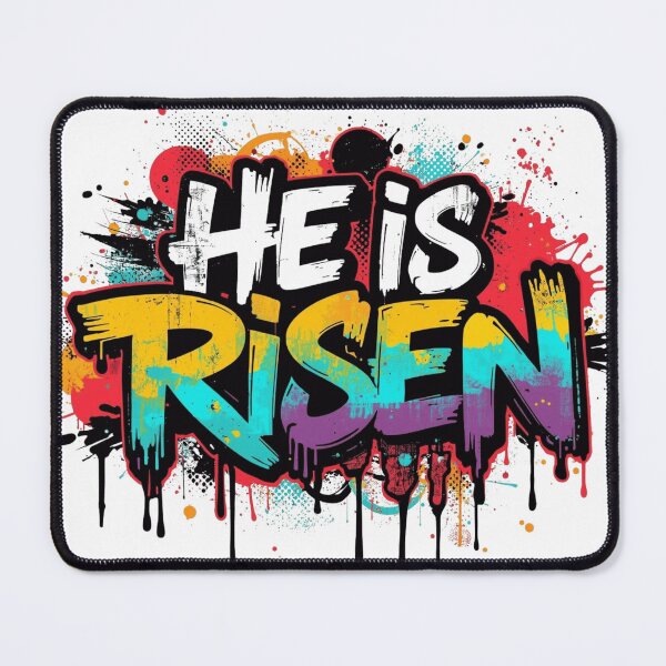 Item preview, He Is Risen Colorful Christian Easter Graffiti designed and sold by Oddly Blessed.