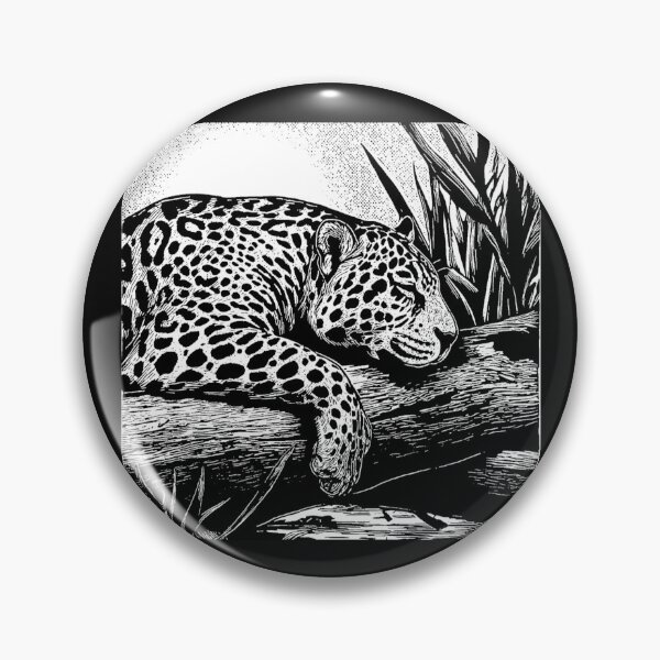 Item preview,  "Brazilian Pantanal Whispers: A Jaguar Onça Pintada Linocut Collection #1 designed and sold by Helios Be. Lavsh.