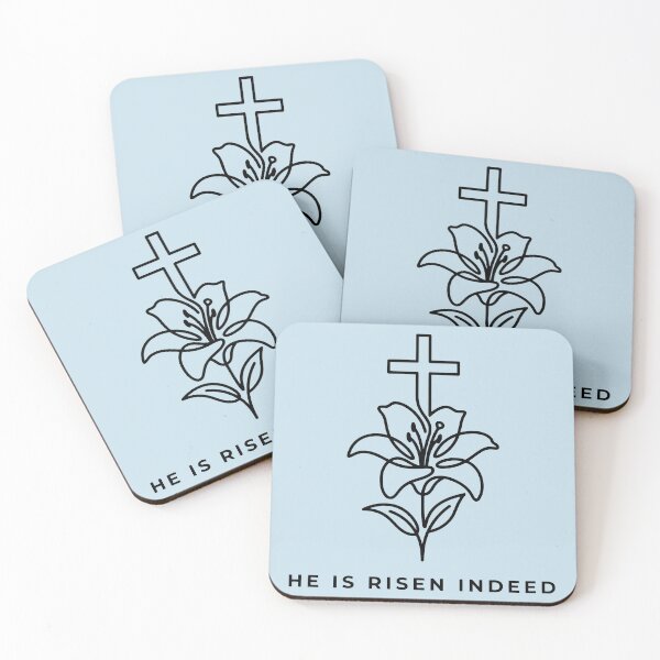 Item preview, He Is Risen Indeed Easter Cross Lily Faith Christian designed and sold by FlashCraft Design.