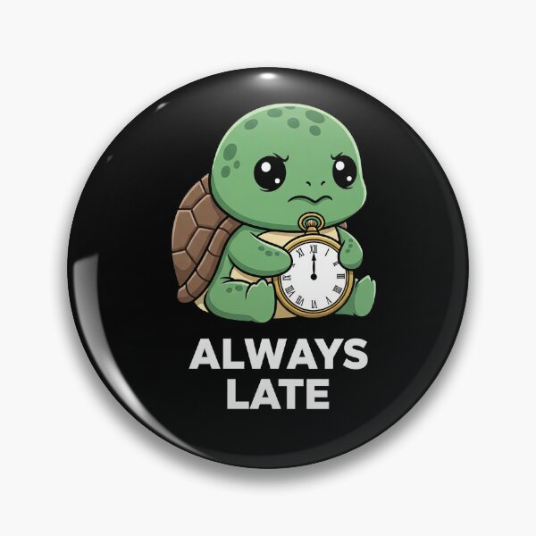 Item preview, Always Late Kawaii Turtle Art designed and sold by Teeny Quities.