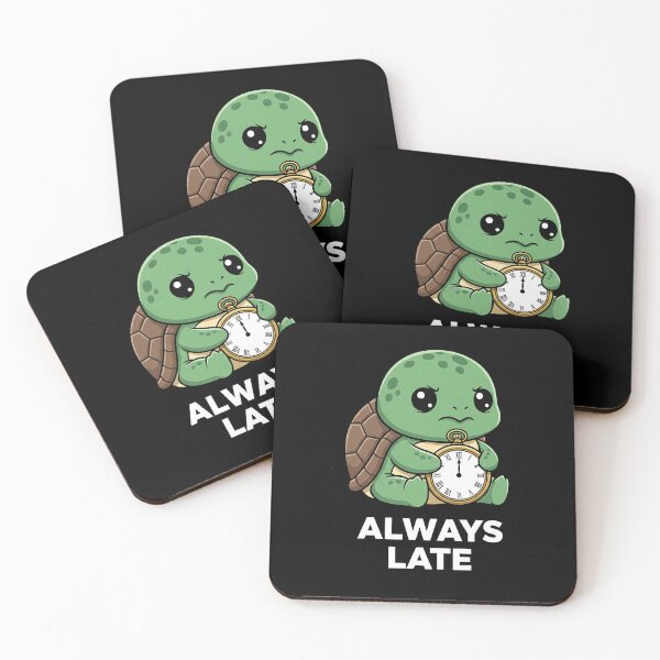 Item preview, Always Late Kawaii Turtle Art designed and sold by Teeny Quities.