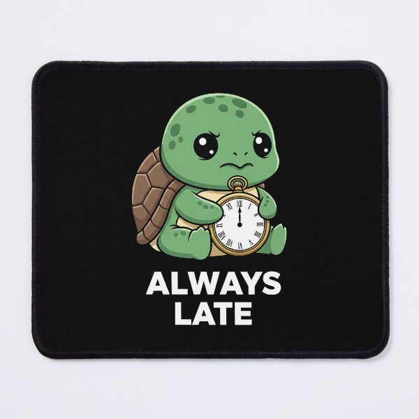 Item preview, Always Late Kawaii Turtle Art designed and sold by Teeny Quities.