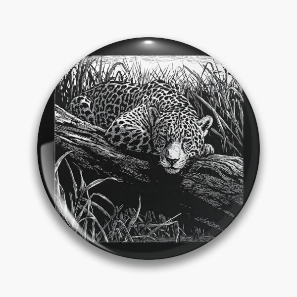Item preview, Brazilian Pantanal Whispers: A Jaguar Onça Pintada Linocut Collection #2 designed and sold by Helios Be. Lavsh.