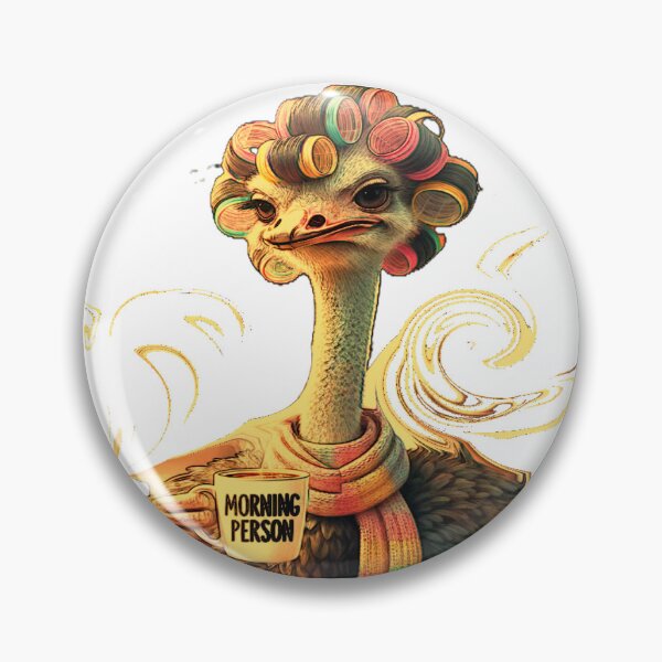 Item preview, Ostrich in Curlers: Morning Chaos Chic designed and sold by DesignbyDizdar.