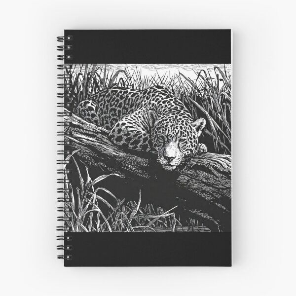 Item preview, Brazilian Pantanal Whispers: A Jaguar Onça Pintada Linocut Collection #2 designed and sold by Helios Be. Lavsh.